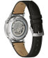 ფოტო #2 პროდუქტის Men's Automatic Frank Lloyd Wright The Oculus Black Leather Strap Watch 39mm