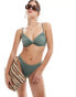 Фото #1 товара ASOS DESIGN Olivia ruched underwired tab detail bikini top in khaki