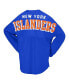 ფოტო #3 პროდუქტის Women's Royal New York Islanders Spirit Lace-Up V-Neck Long Sleeve Jersey T-shirt
