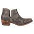 Roper Ava Paisley Embossed Snip Toe Cowboy Booties Womens Grey Casual Boots 09-0