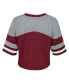 ფოტო #3 პროდუქტის Big Girls Crimson Distressed Oklahoma Sooners Sunday Friday Sleeve Stripe Jersey T-shirt