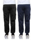 Men's Heavyweight Fleece-Lined Cargo Jogger Sweatpants, Pack of 2