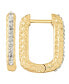 ფოტო #2 პროდუქტის Clear Crystal Diamond Cut Hinged Hoop Earring