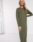 Фото #4 товара ASOS DESIGN long sleeve maxi t-shirt dress in khaki