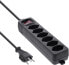 Фото #2 товара Listwa zasilająca InLine InLine® Power strip SWITZERLAND, 6-way, with switch, 1.5m, black