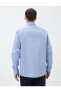 Фото #24 товара Basic Gömlek Bol Kesim Klasik Yaka Cep Detaylı Pamuklu Non Iron