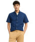 Фото #1 товара Men's Textured Short Sleeve Button-Down Shirt