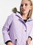 Фото #3 товара Noisy May Petite faux fur hood parka coat in lilac