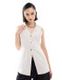 ASOS DESIGN longline waistcoat in cream stripe