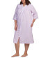 ფოტო #1 პროდუქტის Plus Size Checkered Long-Sleeve Robe