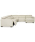 Фото #6 товара Nevio 6-pc Leather Sectional Sofa with Chaise, 2 Power Recliners and Articulating Headrests, Created for Macy's
