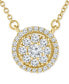 Macy's diamond Halo Cluster 18" Pendant Necklace (1/3 ct. t.w.) in 14k Gold