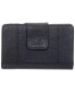 Mancini Women's Pebbled Collection Rfid Secure Clutch Wallet Navy Blue Nickel