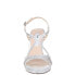 Фото #4 товара Nina Blossom Glitter Open Toe Evening Womens Silver Dress Sandals BLOSSOM-SLVR
