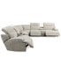 Фото #12 товара Sebaston 7-Pc. Fabric Sectional with 3 Power Motion Recliners and 2 USB Consoles, Created for Macy's