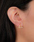 ფოტო #2 პროდუქტის Cubic Zirconia Open Triangle Stud Earrings in 18k Gold-Plated Sterling Silver, Created for Macy's