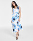 Фото #4 товара Women's Floral Print Sleeveless Midi Dress, PXXS-3X