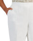 Plus Size Mid Rise Linen-Blend Straight-Leg Pull-On Pants