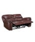 White Label Colin 66" Leather Match Lay Flat Double Reclining Love Seat