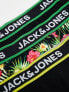 Jack & Jones 3 pack trunks with floral print in black