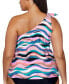Фото #2 товара Trendy Plus Size Marita One-Shoulder Tankini Top