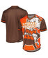 Фото #1 товара Men's Orange Cleveland Browns Jumbotron 3.0 Mesh V-Neck T-shirt