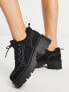 Фото #3 товара ASOS DESIGN Mattie square toe chunky lace up shoes in black canvas