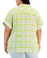 ფოტო #2 პროდუქტის Plus Size Cotton Button-Front Camp Shirt