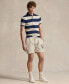 Men's Classic-Fit Striped Mesh Polo Shirt Light Vintage Hthr/spring Navy, XS - фото #4