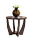 Фото #2 товара Steve Silver Rafael 25.5" Round Merlot Wood End Table with Cracked Glass Insert