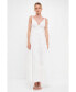 Women's Strap Twist Ruffled Crinkled Maxi Dress