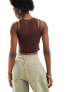 Фото #7 товара ASOS DESIGN double layer mesh cami in brown