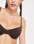 Фото #3 товара RVCA underwire bikini top in high shine brown