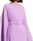 Women's Crepe Boat Neck Belt Detail Shawl Gown