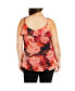 Plus Size Mischa Print Floral V Neck Ruffle Top