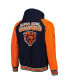Men's Navy Chicago Bears Defender Raglan Full-Zip Hoodie Varsity Jacket