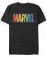 ფოტო #1 პროდუქტის Men's Rainbow Marvel Short Sleeve Crew T-shirt