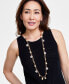 ფოტო #2 პროდუქტის Gold-Tone Crystal & Thread-Wrapped Bead Charm Necklace, 36" + 3" extender, Created for Macy's