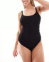 Ivory Rose Fuller Bust crinkle scoop back swimsuit in black