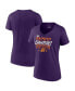 ფოტო #4 პროდუქტის Women's Purple Phoenix Suns 2022 Pacific Division Champions Locker Room V-Neck T-shirt