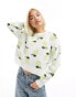 Фото #2 товара Noisy May lemon print jumper in cream