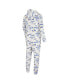 ფოტო #2 პროდუქტის Men's White Los Angeles Rams Allover Print Docket Union Full-Zip Hooded Pajama Suit