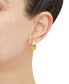 ფოტო #2 პროდუქტის Polished Graduated Shrimp Design Grooved Stud Earrings in 14k Gold