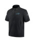 Фото #2 товара Men's Black Carolina Panthers Sideline Coach Short Sleeve Hoodie Quarter-Zip Jacket