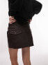 Фото #3 товара Topshop coated denim mini skirt in brown