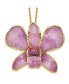 Фото #1 товара Diamond2Deal 24K Gold-trim Lacquer Dipped Hot Lavender Dendrobium Orchid Necklace