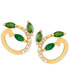 ფოტო #3 პროდუქტის Emerald (1/2 ct. t.w.) & Diamond Accent Stud Earrings in 14k Gold