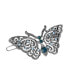 Фото #1 товара Заколка бабочка 2028 женская серебристая с кристаллом Монтана