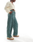 Vero Moda wide leg tie waist trousers with textured applique in green