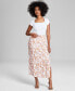 Women's Printed Pull-On Slit-Front Skirt, Created for Macy's Neutral Floral, XS - фото #1